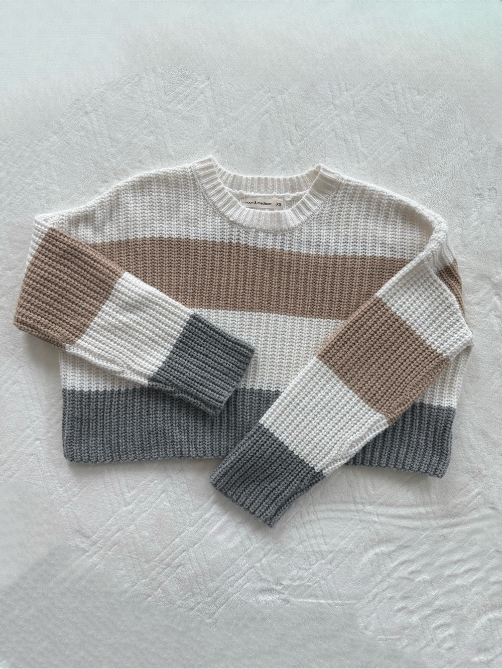 Moon & madison Striped Crewneck Sweater